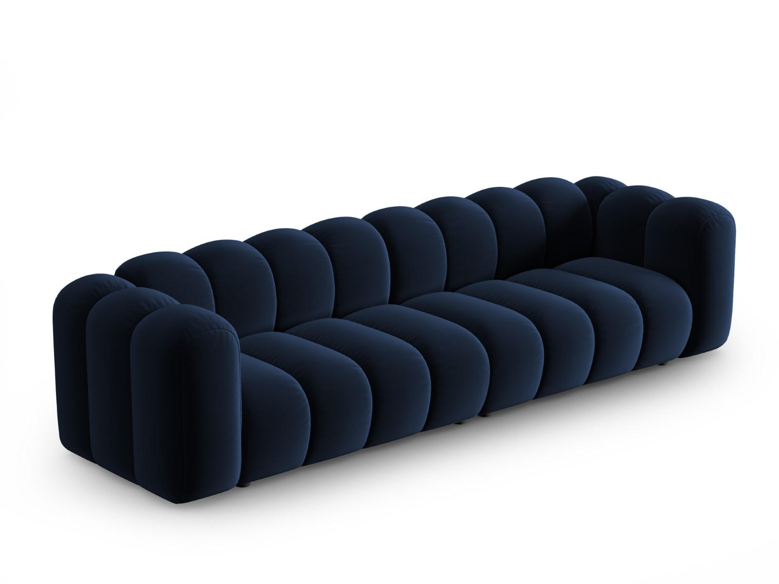 SOFA modular Lupine aus Samt königsblau 4 Sitzplätze - Dunkelblau, Textil (95/70/290cm) - Micadoni