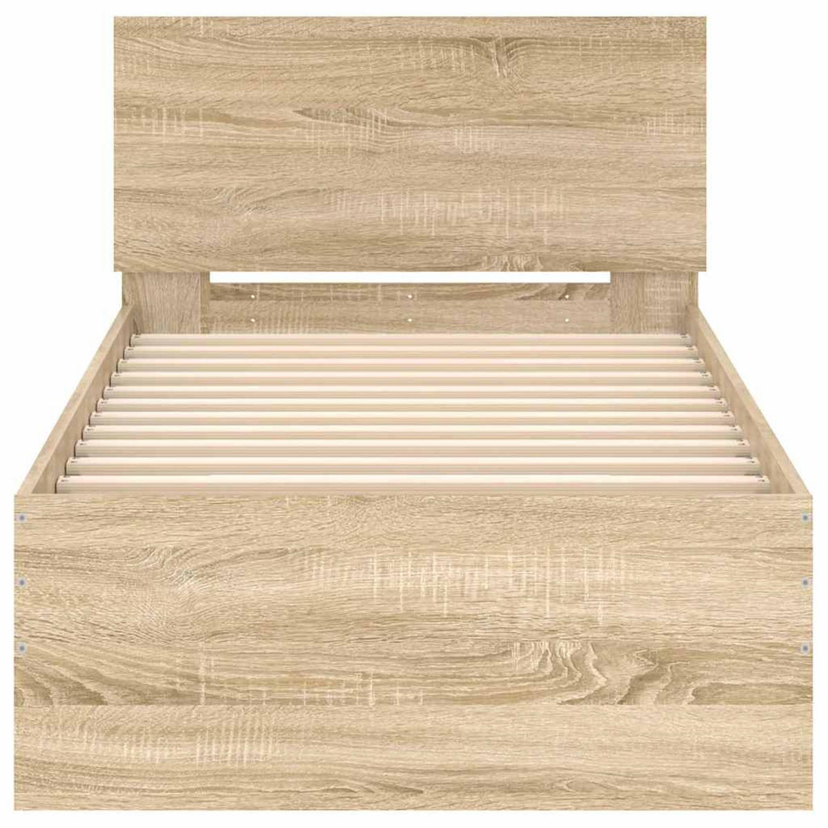 BETTGESTELL Ohne Matratze Mit Kopfteil Sonoma-Eiche 90/190 Cm - Braun, Holzwerkstoff (90/190cm) - vidaXL