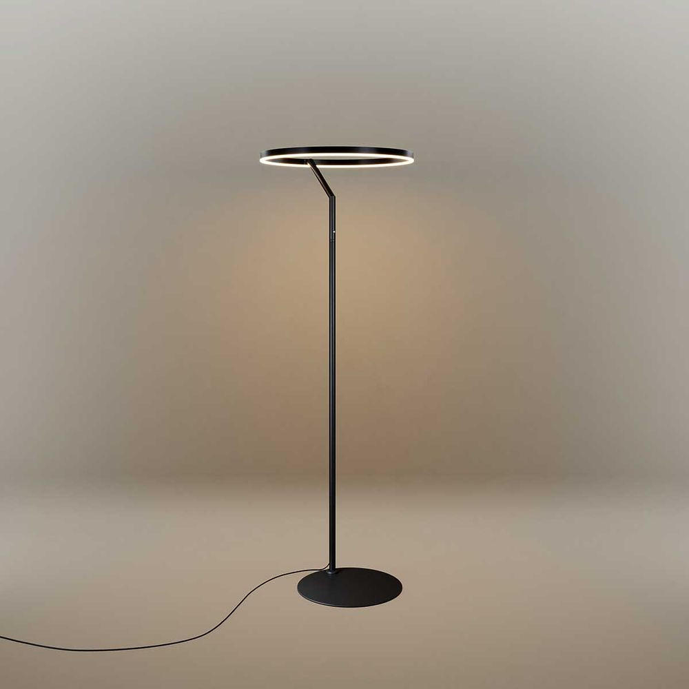 LED-STEHLAMPE Ring Schwarz Ø 60cm - Schwarz, Metall (60/60/172.5cm) - s.luce