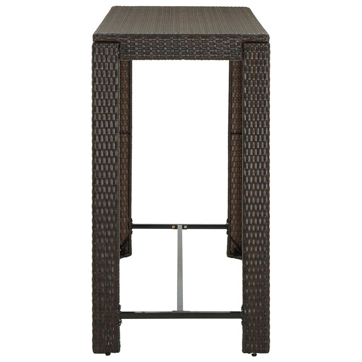 GARTEN-BARTISCH Braun 140,5/60,5/110,5 Cm Poly Rattan - Braun, Kunststoff (60.5/140.5/110.5cm) - vidaXL