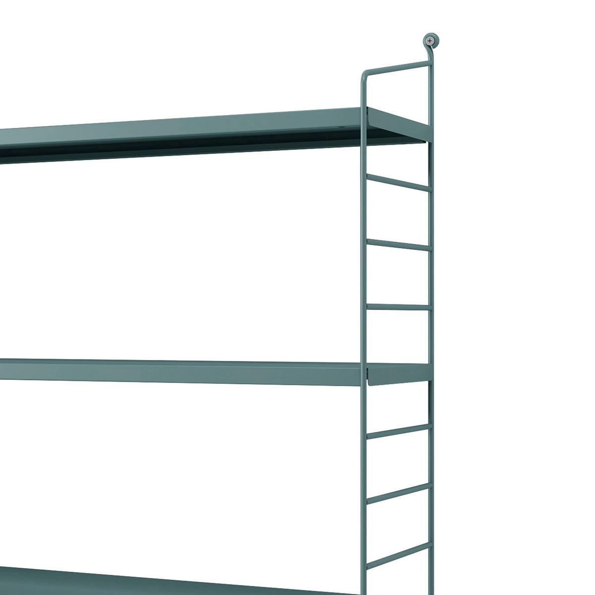 NÁSTĚNNÁ POLIČKA Strängnäs modulární - šedohnědá, kov (60/50/15cm) - [en.casa]