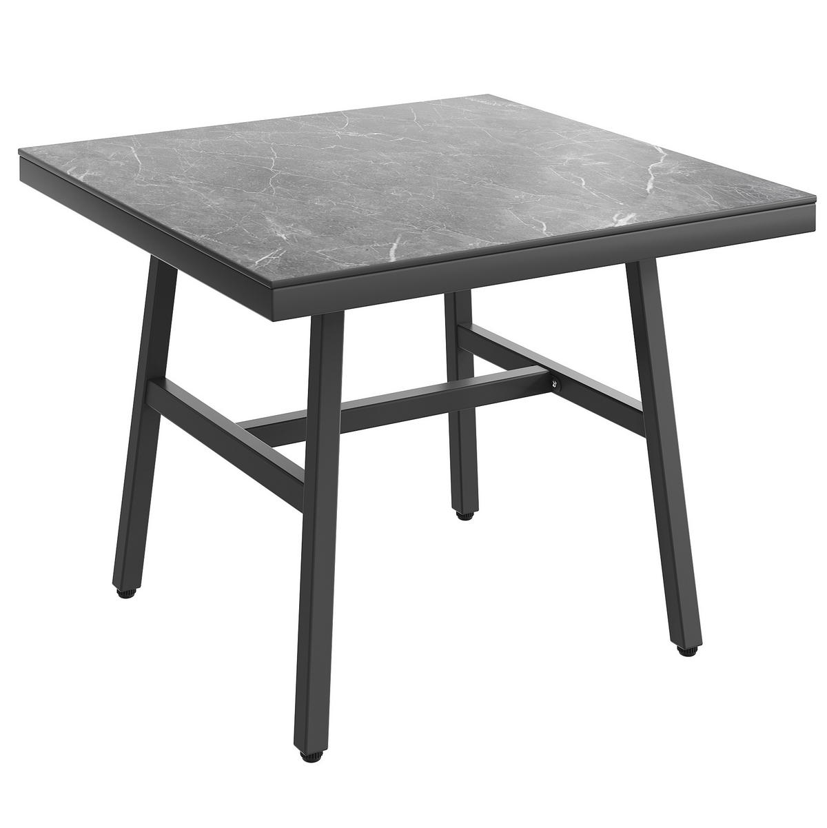 ZAHRADNÍ sedací souprava z železa 118x61x80 cm šedá pro 8 osob s modulárním uspořádáním a stolkem se sklem - šedá, kov - Modfu