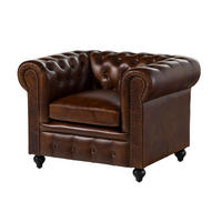 SESSEL Echtleder 105x82x75 braun CHESTERFIELD #102 - Braun, Leder (105/75/82cm) - Massivmoebel24