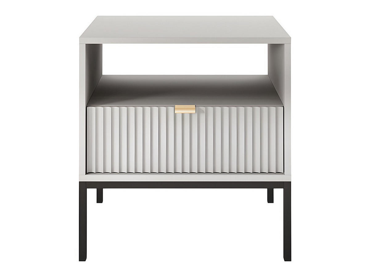 2ER-SET Nachttische mit 1 Schublade & 1 Ablage - Grau - LIOUBA - Hellgrau, Holz (54/56/39cm) - Pascal Morabito