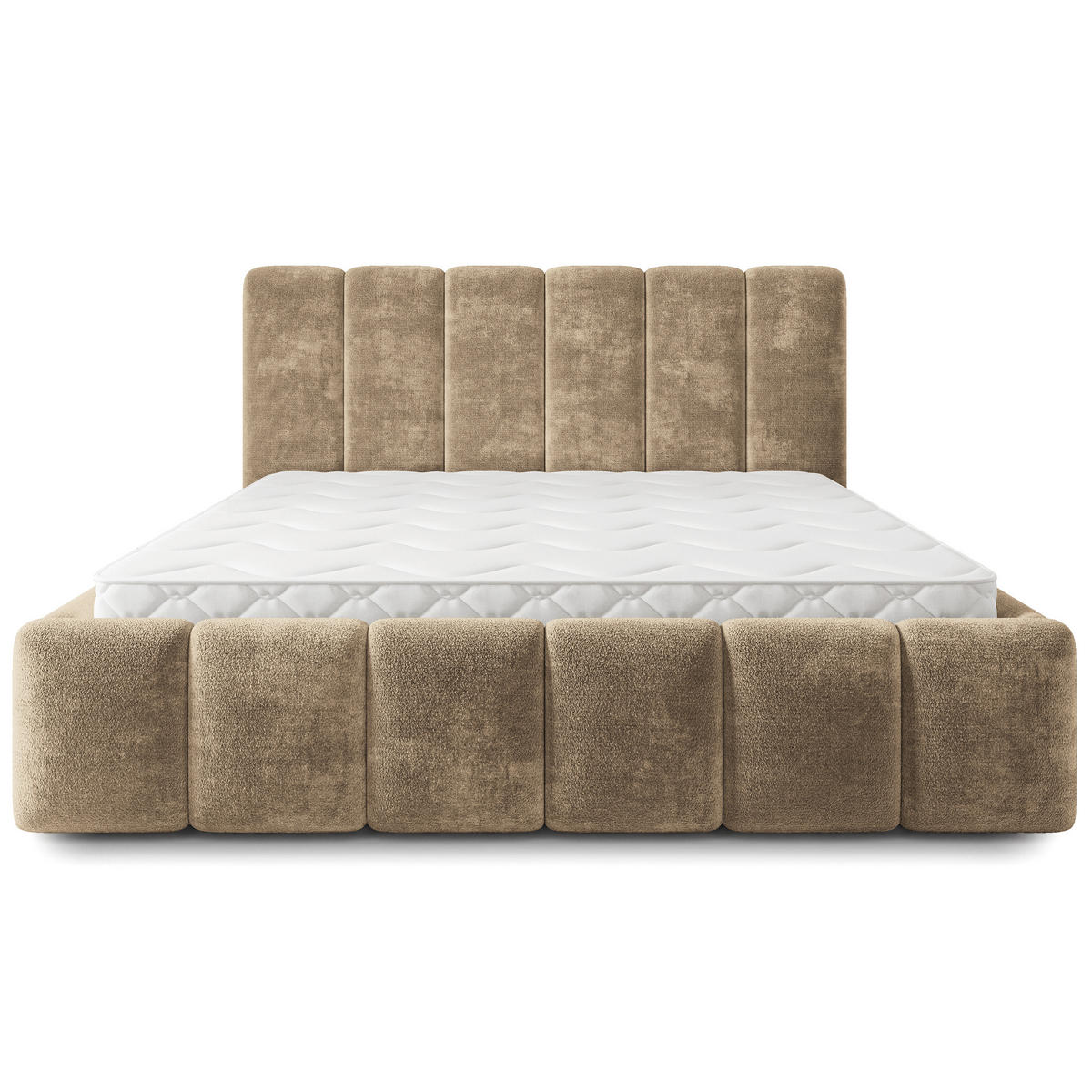 POLSTERBETT ATTORA LM 160x200 cm mit Bettkästen - Beige - Beige, Holz (160/200cm) - MASSENO