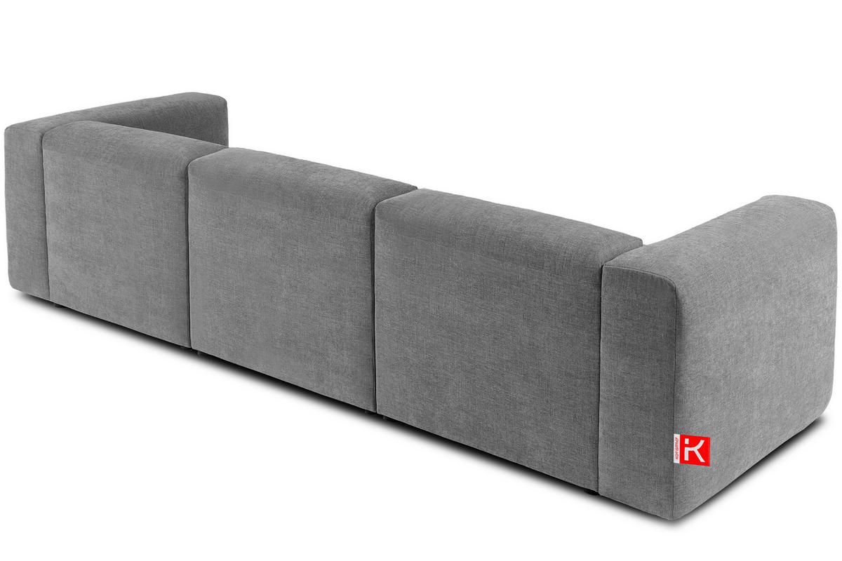 3-SITZER-MODULSOFA BUFFO mit extrem weicher und bequemer Sitzfläche, Gewebestoff, hell aschfahl - Hellgrau/Grau, Textil (290/73/96cm) - KONSIMO®