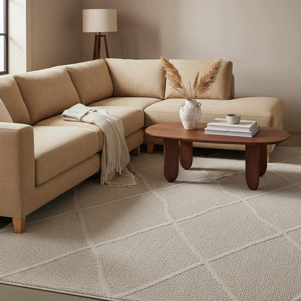 TEPPICH Outdoor Flachgewebe Boho-Muster Polypropylen Terrasse Beige Rechteckig 240x340 - Beige, Textil (240/340cm) - KADIMA DESIGN