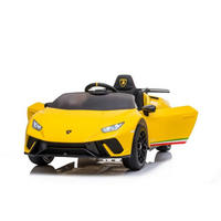 KINDER ELEKTROAUTO Lamborghini Huracan gelb EVA-Reifen, Kunstledersitz, lizenziert, Fernbedienung, Bluetooth - Gelb, Kunststoff (117/64/47cm) - Es-Toys
