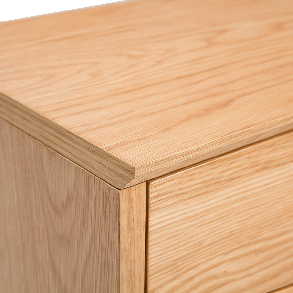 NACHTTISCH mit 2 Schubladen - Teilmassivholz - Eichefarben/Braun, Eichenholz/Holz (40/61/30cm) - home24