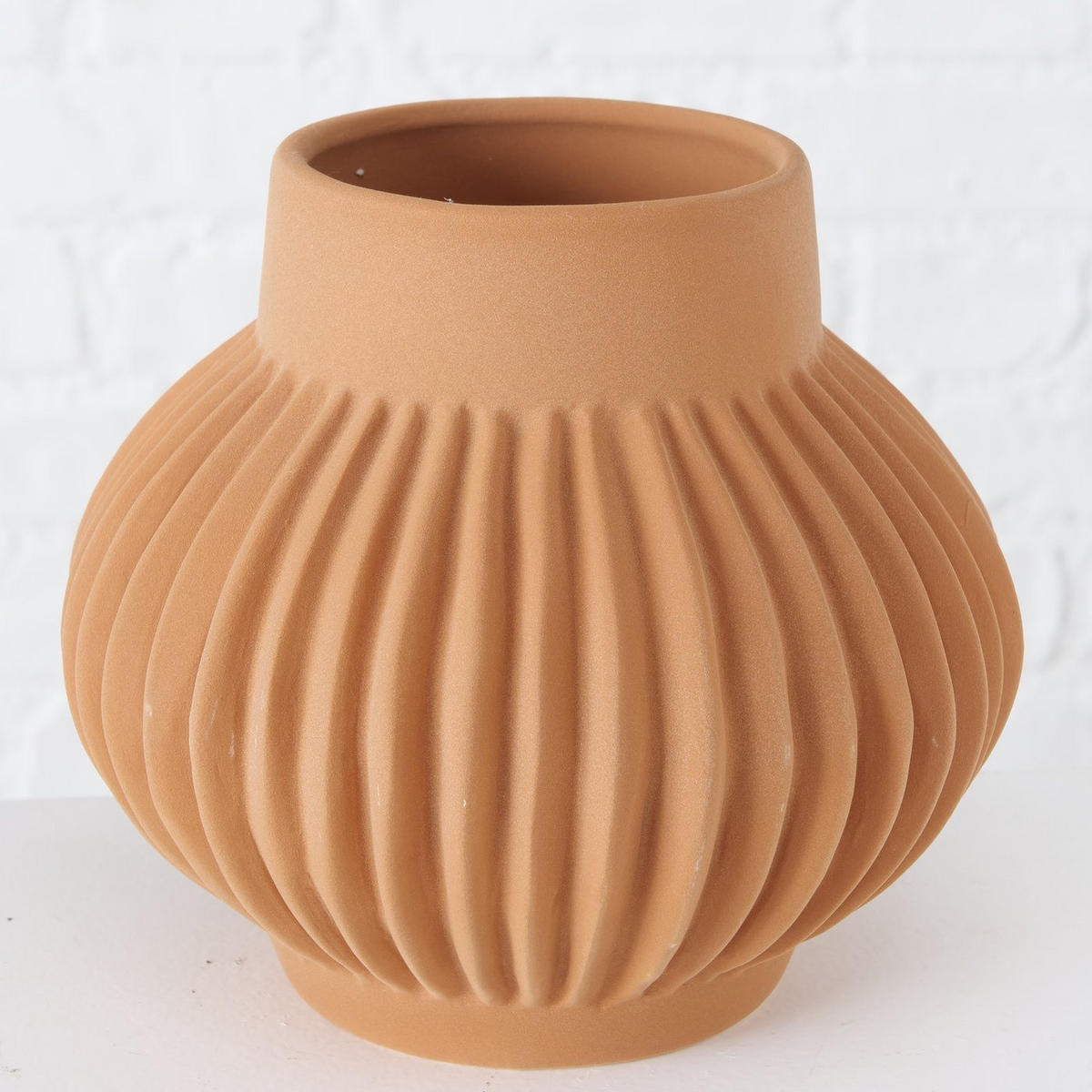 KERAMIKVASE Dekor Altena - Orange, Keramik (16cm) - Boltze Home