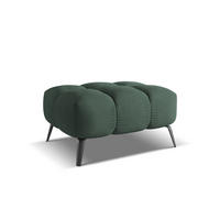 POUF Chenille Stoff Grün - Schwarz/Grün, Textil/Metall (78/41/60cm) - Makamii