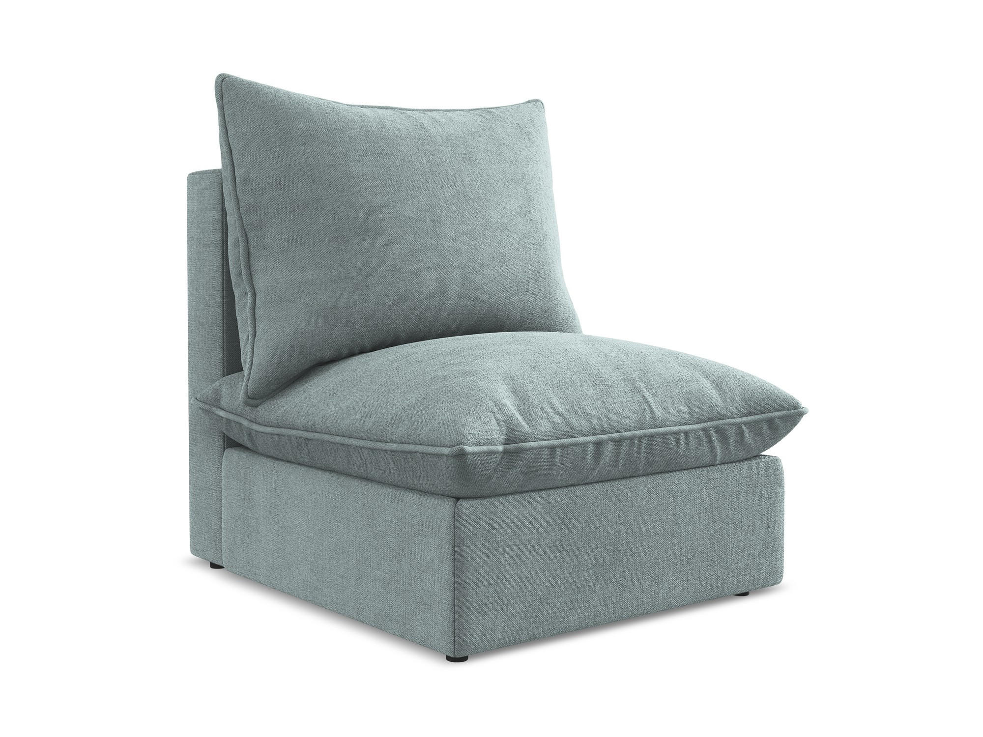 SOFAELEMENT Strukturstoff Blau - Pastellblau/Schwarz, Holzwerkstoff/Kunststoff (75/77/90cm) - Makamii