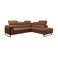 ECKSOFA Marchesi Echtleder Cognacbraun - Cognac, Leder/Metall (257/80/220cm)