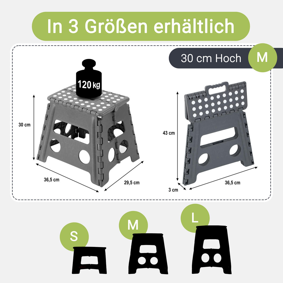 KLAPPHOCKER, 100% Kunststoff - Anthrazit, Kunststoff (29/30/22cm) - Zollner