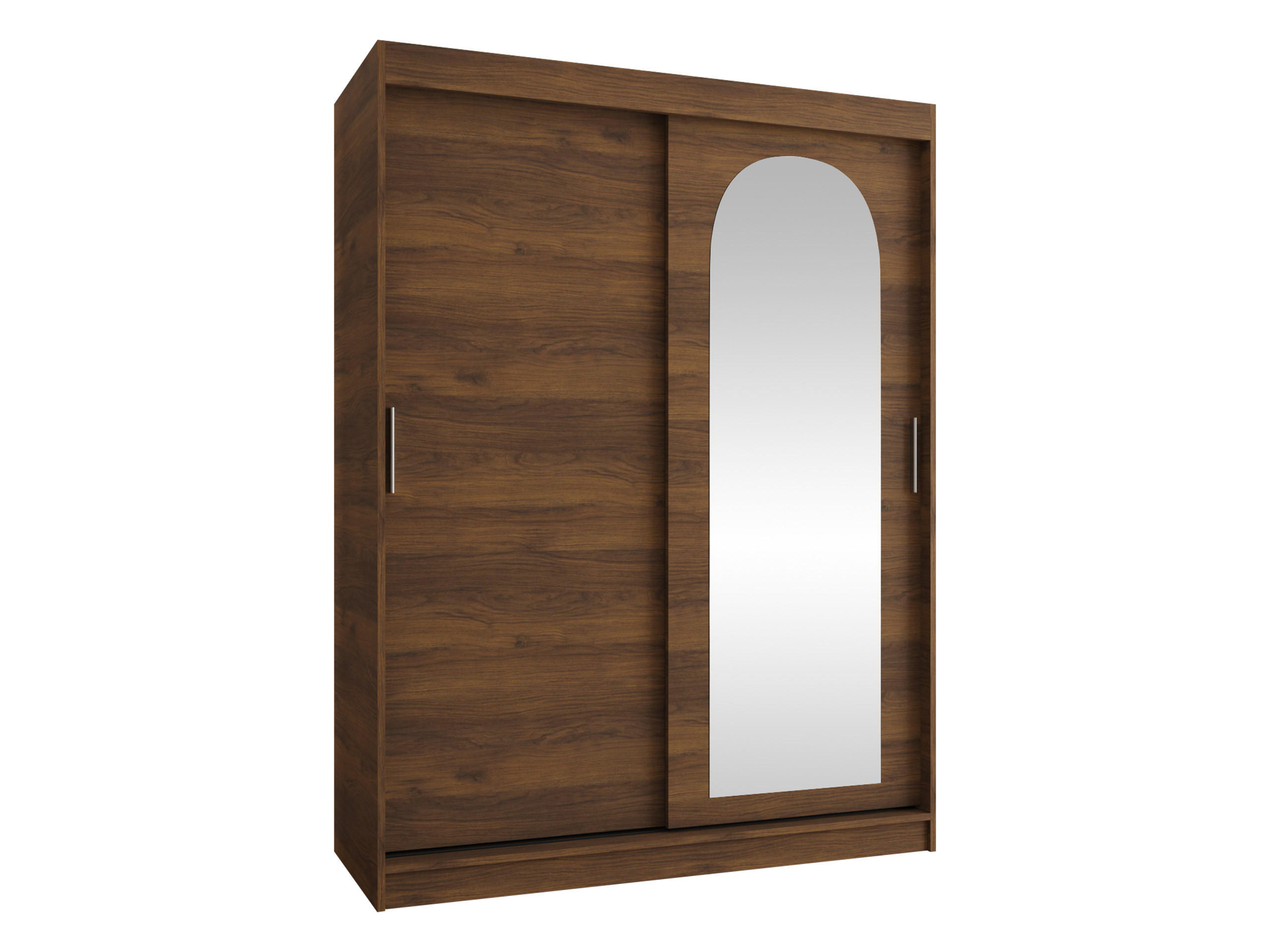 SCHWEBETÜRENSCHRANK Selfie 150 cm mit Schubladen - Silberfarben/Nussbaumfarben, Holzwerkstoff/Kunststoff (150/200/62cm) - MIRJAN24