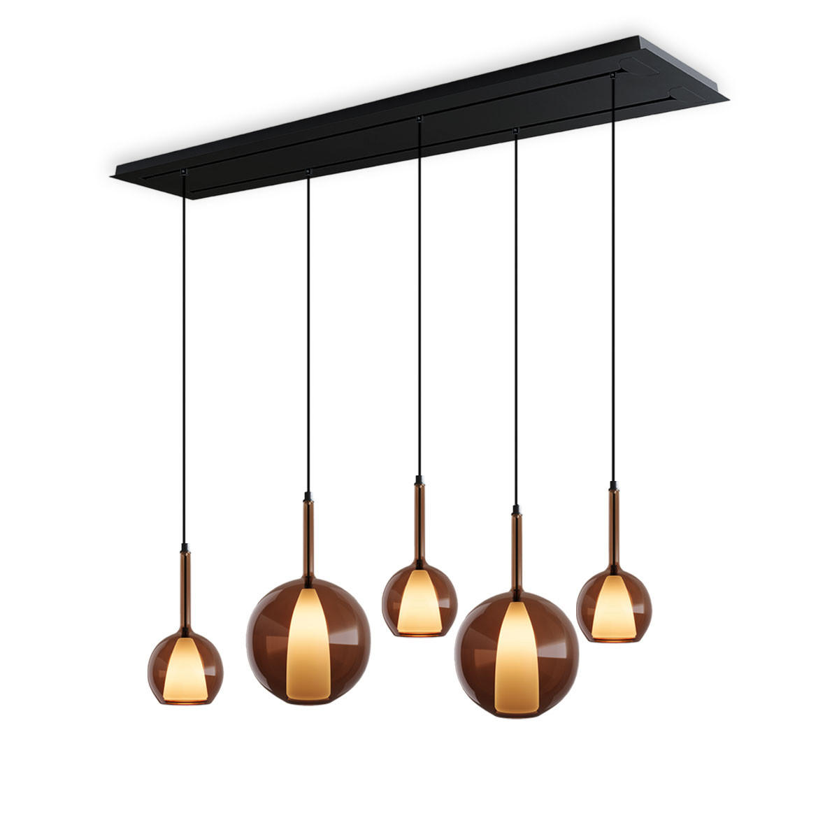 HÄNGELEUCHTE Belluna Braun - Braun, Glas (24/24/45cm) - s.luce