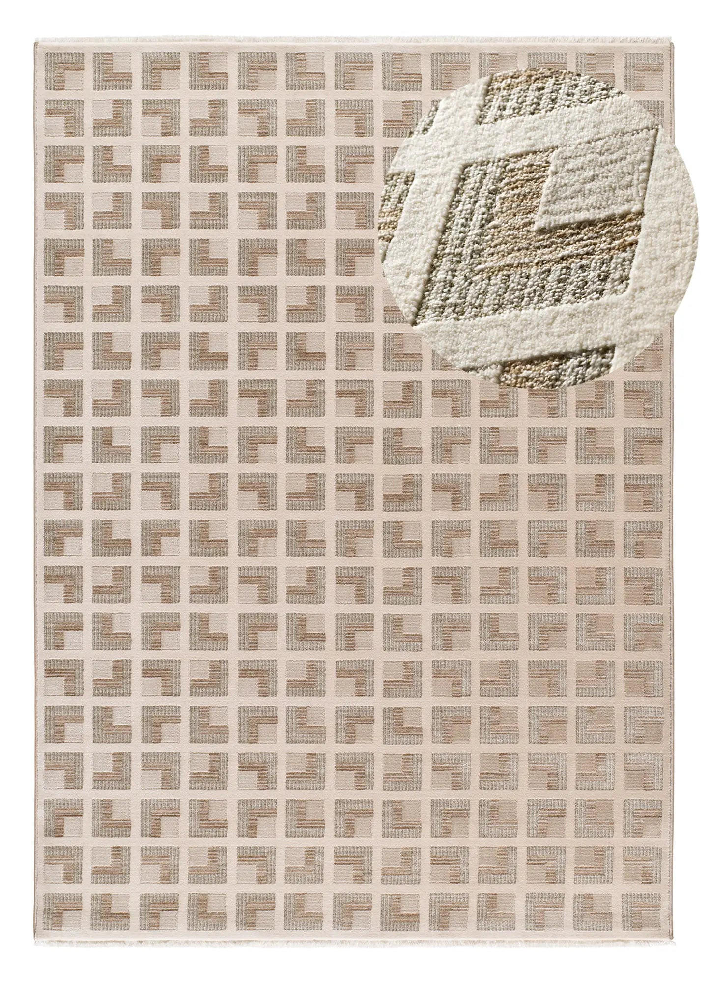 KURZFLORTEPPICH Beige Ona 120/160 cm - Beige, Naturmaterialien/Textil (120/160cm) - Atticgo