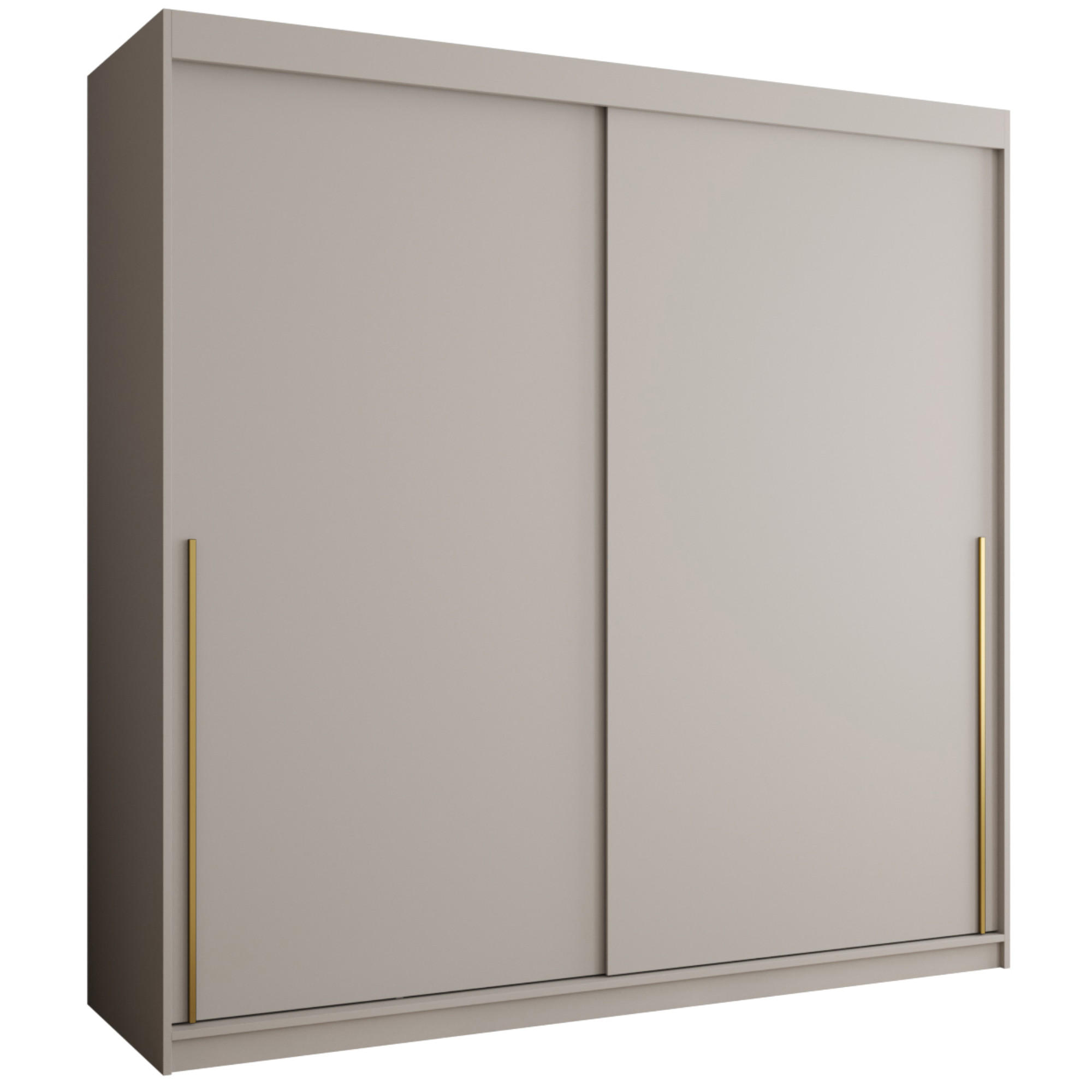 SCHIEBETÜRENSCHRANK 200 cm Breite Kaschmir mit Goldgriff - Kaschmir/Goldfarben, Holzwerkstoff (200/200/62cm) - Home Collective