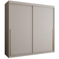SCHWEBETÜRENSCHRANK 200 cm Breite Kaschmir mit Goldgriff - Kaschmir/Goldfarben, Holzwerkstoff (200/200/62cm) - Home Collective