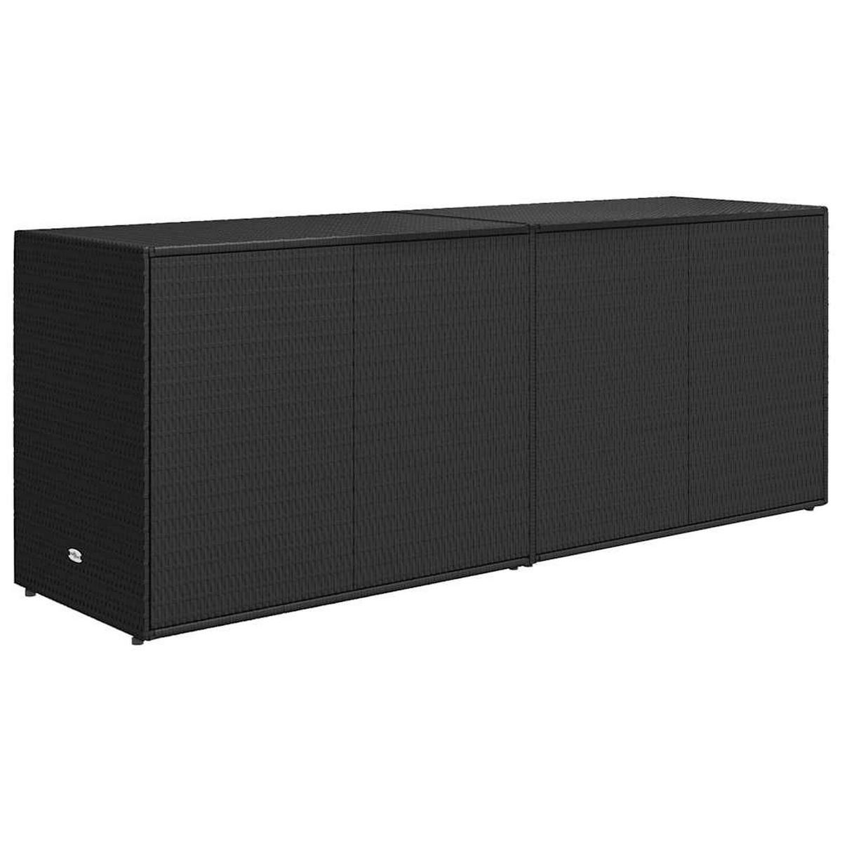 GARTENSCHRANK Schwarz 198/55,5/80 Cm Poly Rattan - Schwarz, Holzwerkstoff (55.5/80/198cm) - vidaXL