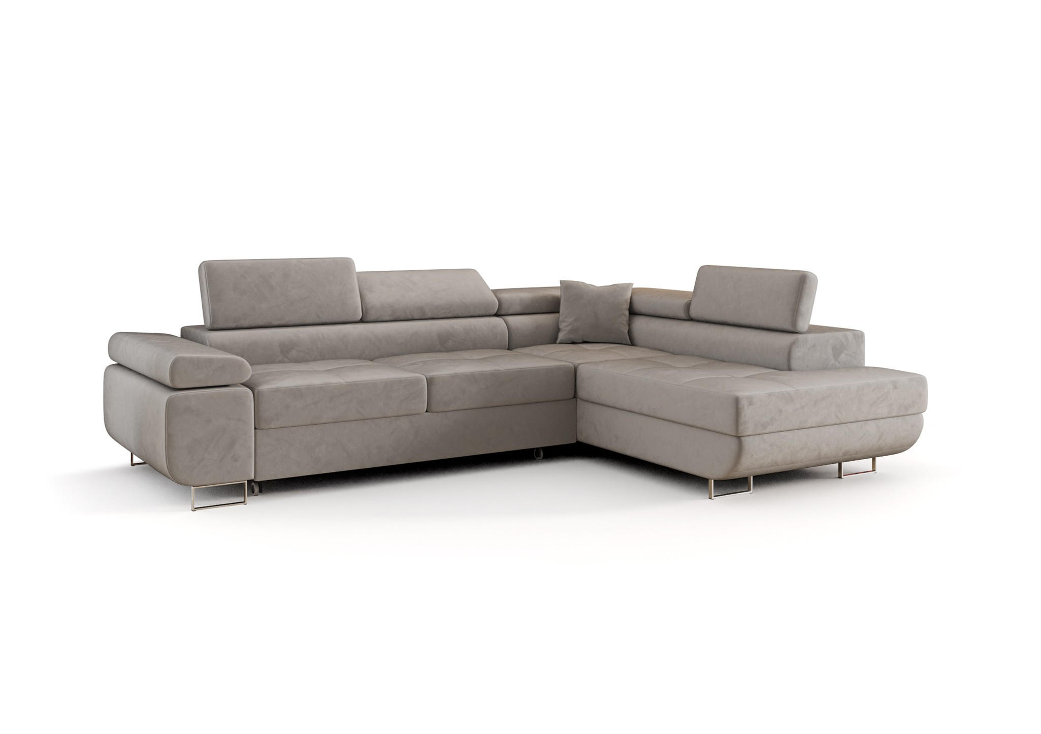 ECKSOFA Monaro Mit Schlaffunktion - Hellgrau, Holzwerkstoff/Textil (275/202cm) - Fun Möbel