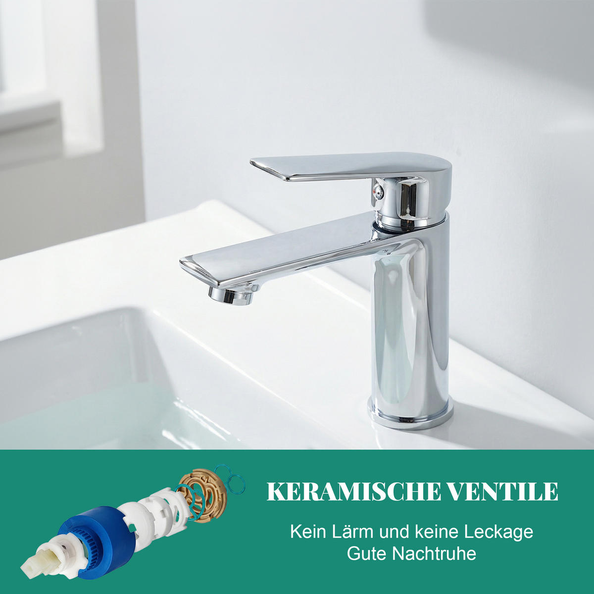 WASCHBECKENARMATUR Chrom Einhebel-Warm-Kalt Mischhahn - Silberfarben, Metall (21/7.3/26.5cm) - SHOPENTRA