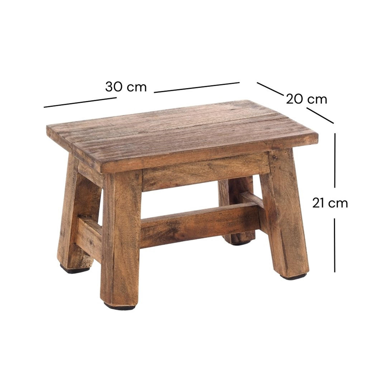 BLUMENHOCKER Monte Mahagoni Massivholz 01 natur-vintage - Naturfarben, Holz (30/21/20cm) - DESIGN DELIGHTS