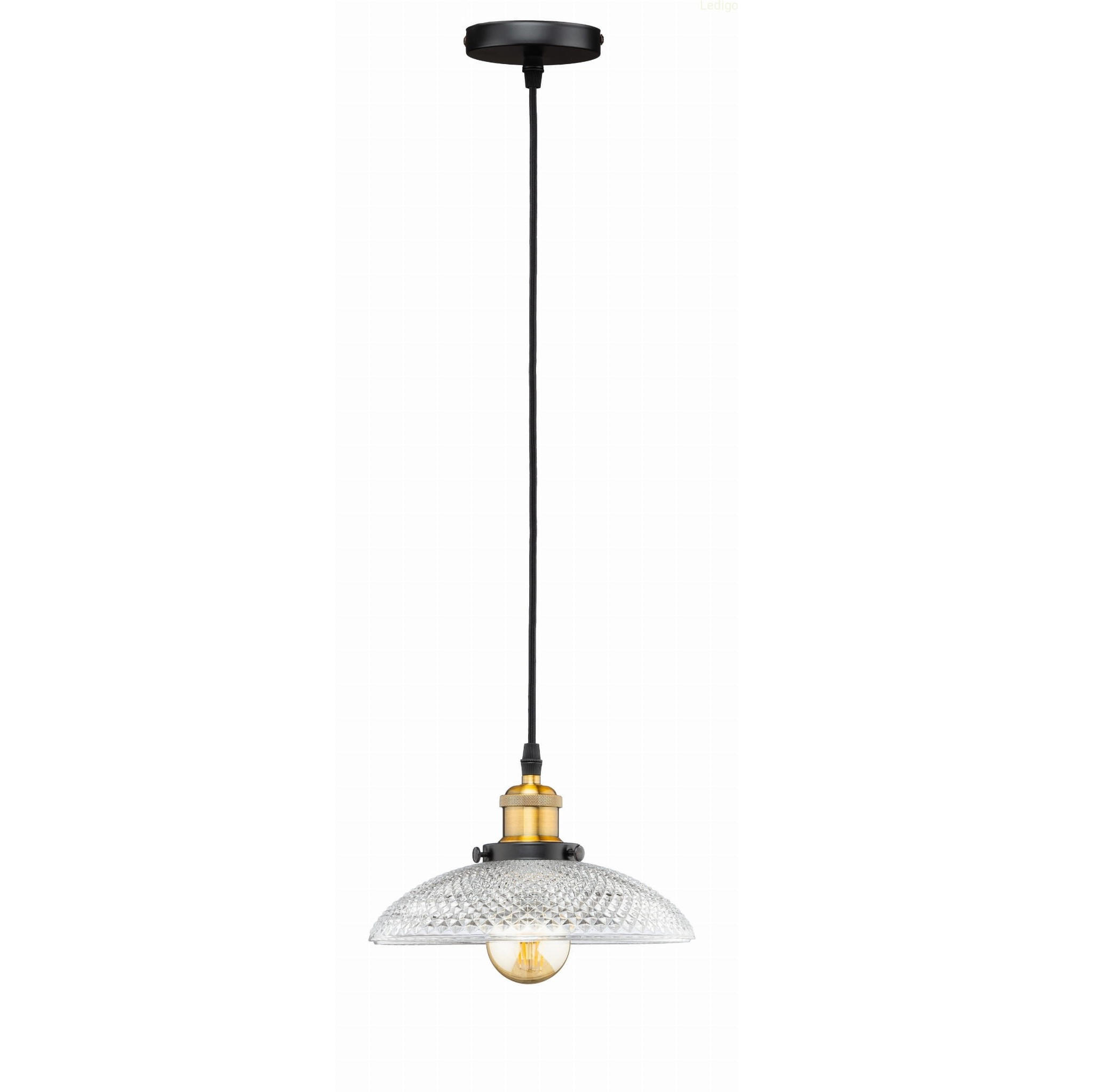 PENDELLEUCHTE Rosa - Transparent/Goldfarben, Glas/Metall (23/23/100cm) - kiki design