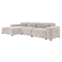 ECKSOFA L Form Jughlio Beige 331/165/75 cm Links mit Schlaffunktion - Beige/Schwarz, Kunststoff/Textil (165/331cm) - AX Living