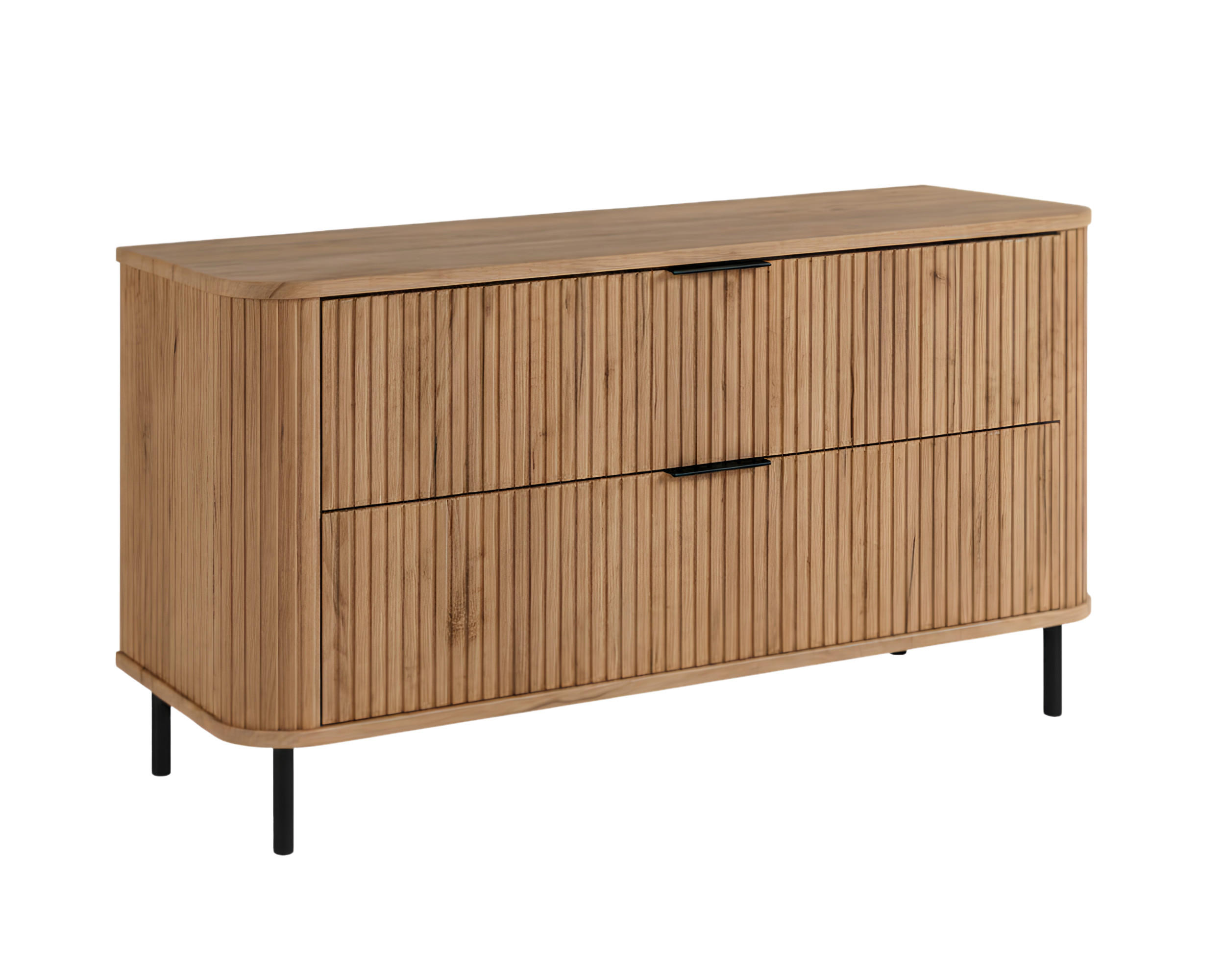 BADEZIMMERSCHRANK : Farbe Eiche Craft, Griff schwarz, Füße schwarz, 120 x 41,5 x 66,7 cm - Eichefarben/Schwarz, Holzwerkstoff (120/66.7/41.5cm) - 3XE LIVING