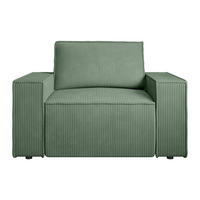 SESSEL mit gerader Rückenlehne - 1 Person - samt - mandelgrün Amelia - Grün, Textil (120/85/86cm) - Vente-Unique