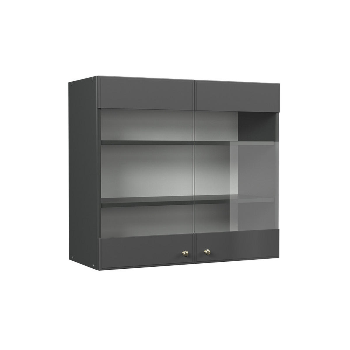 KUCHYNSKÁ SKLENENÁ SKRINKA Fame-Line Antracitovo-zlatý vidiecky dom - antracitová, kompozitné drevo (80/72/34.1cm) - Vicco