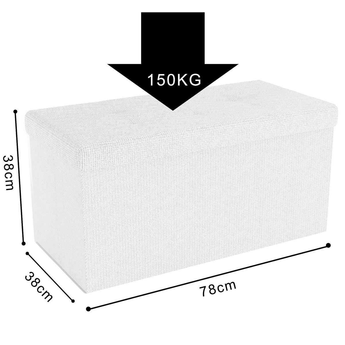 SITZTRUHE Faltbar 76/38/38 cm (Weiß) - Weiß, Textil (38/38/76cm) - Intirilife