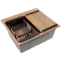 STAHLSPÜLE Mit 3-teiligem Zubehörset Rea Leo 50 Brush Copper Beige Accessoires - Kupferfarben, Metall (45/18.5/50cm) - REA