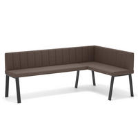 ECKBANK rechts MONO Y Webstoff gesteppt, 168/128 cm Braun - Braun, Textil/Metall (128/168cm) - Idohome