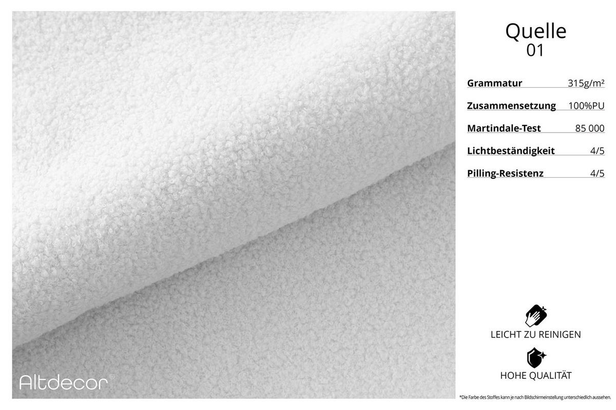 WOHNLANDSCHAFT IREA-U1 - 301x165x80 cm Weiß - Weiß, Holzwerkstoff/Textil (301/80/165cm) - ALTDECOR