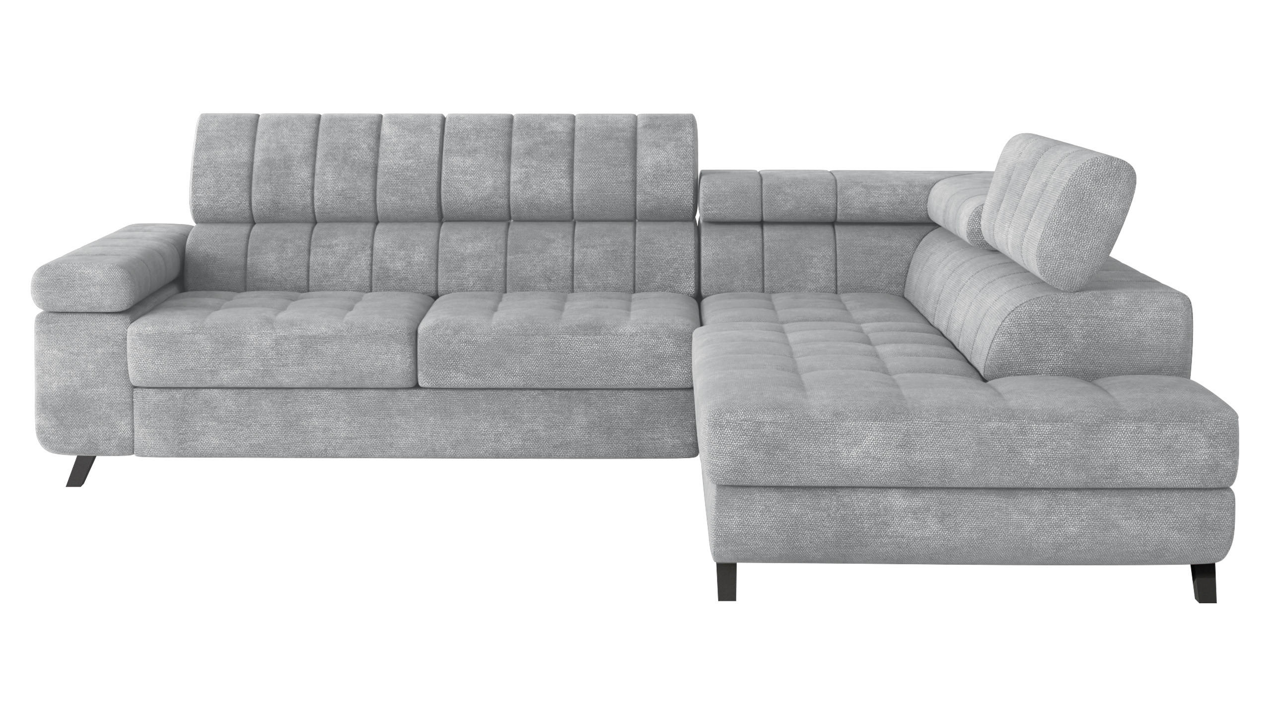 ECKSOFA Nord, Seite: Rechts - Silberfarben/Schwarz, Holz/Textil (264/203cm) - MIRJAN24