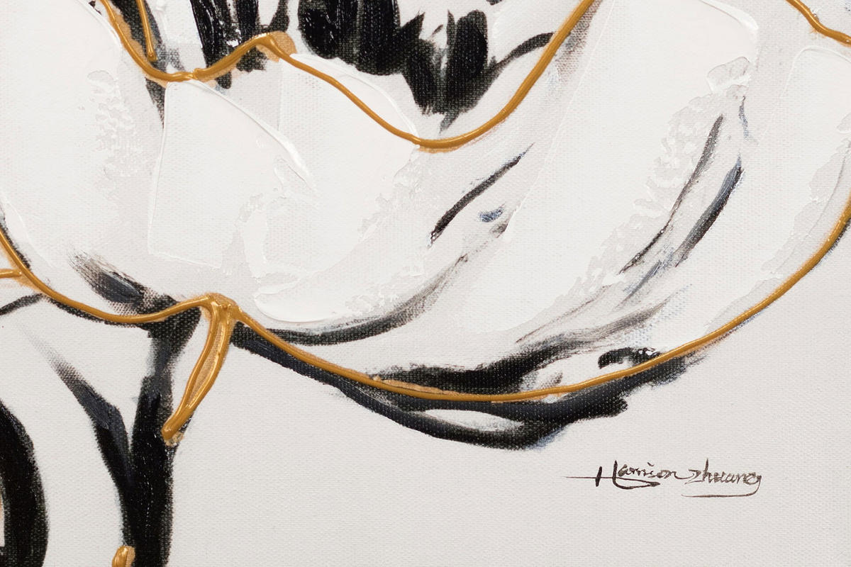 ACRYLBILD HANDGEMALT 40/50 cm - Weiß, Holz/Textil (0.78/50cm) - KUNSTLOFT