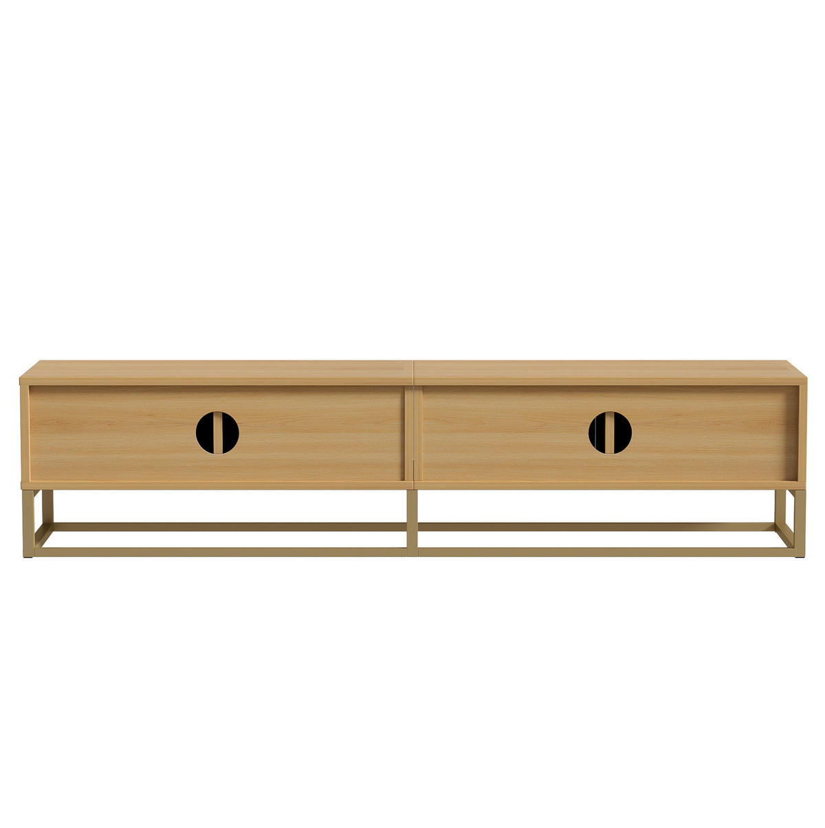 LOWBOARD 180/40/40 cm mit 4 Türen und Soft-Close-Scharnieren - Braun, Holzwerkstoff (180/40/40cm) - BEAOK