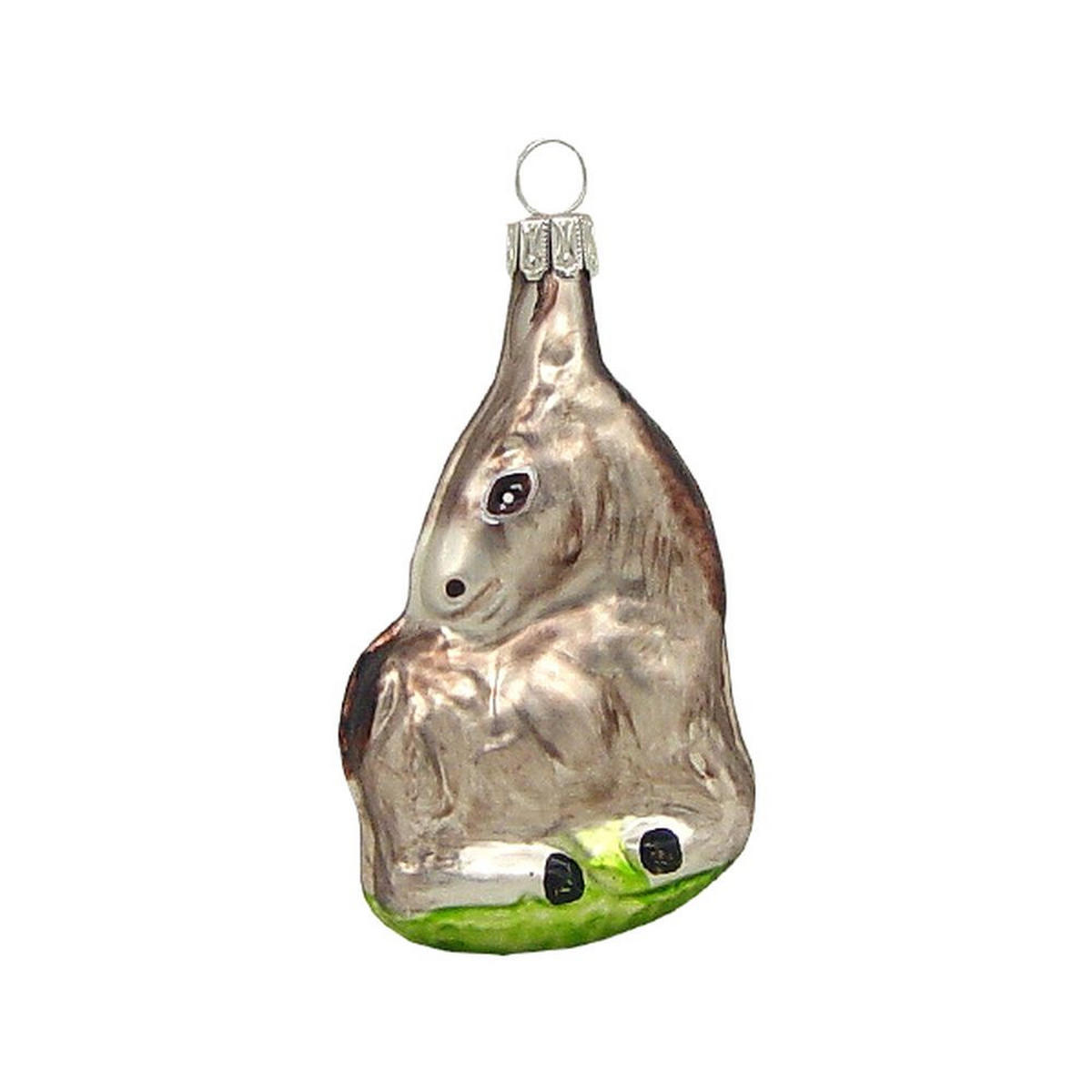 CHRISTBAUMSCHMUCK Esel taubengrau matt 8 cm - Multicolor, Metall (0.1/8/0.1cm)