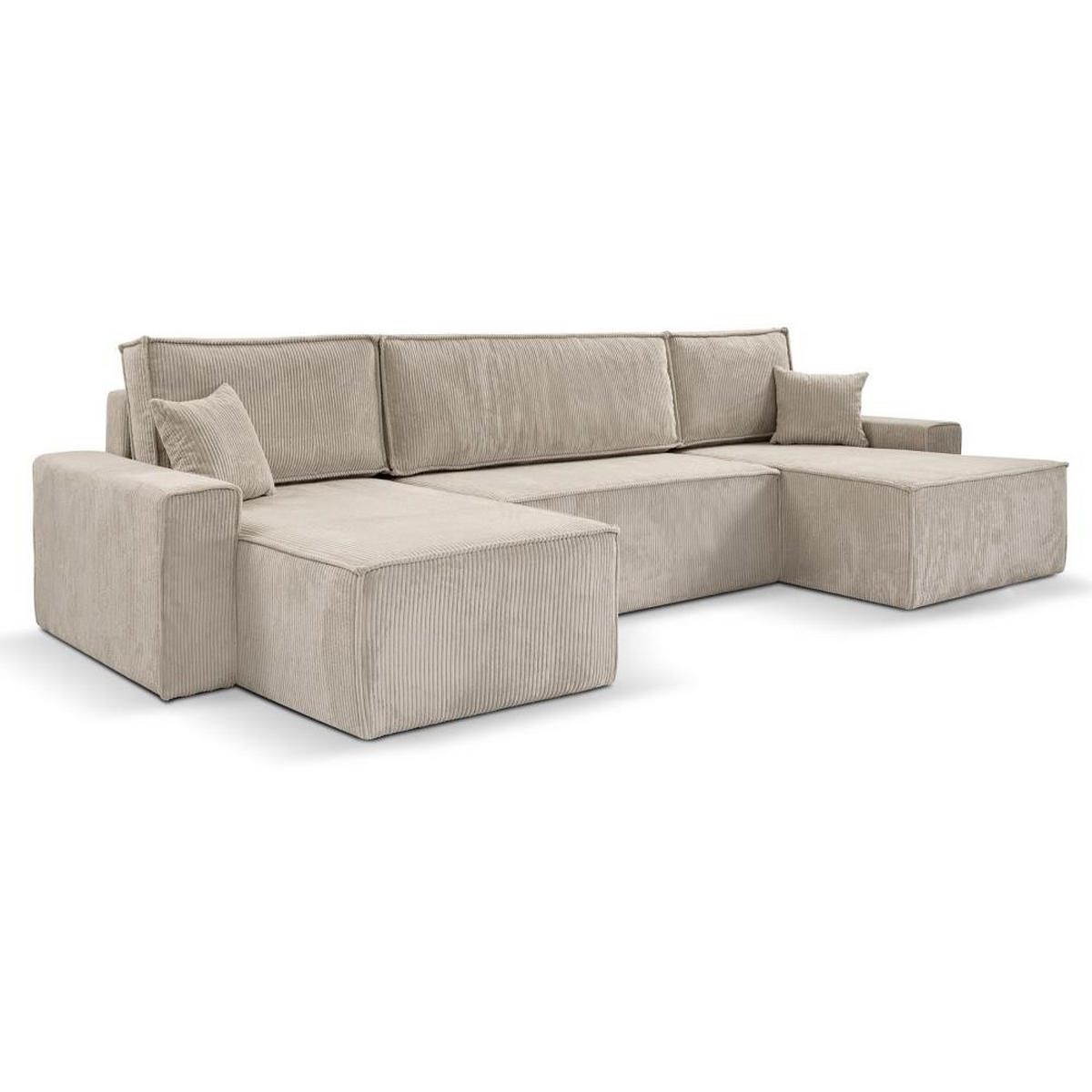WOHNLANDSCHAFT Hektor U mit Schlaffunktion beige - Beige, Textil (377/94/152cm) - Beautysofa