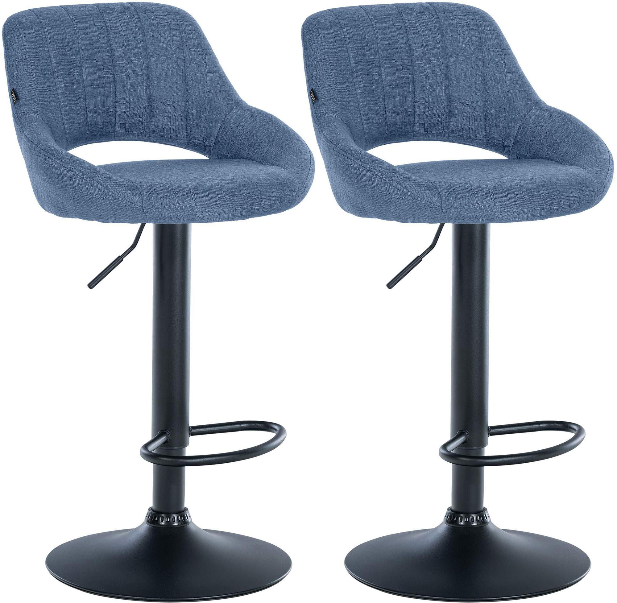 BARHOCKER 2er Set Stoff blau - Blau, Textil (47/85/48cm) - CLP