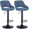 BARHOCKER 2er Set Stoff blau - Blau, Textil (47/85/48cm) - CLP