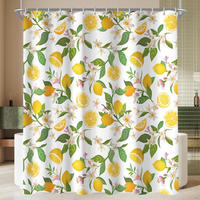 DUSCHVORHANG Zitronenblätter 150 x 200 cm - Multicolor, Textil (150/200cm)
