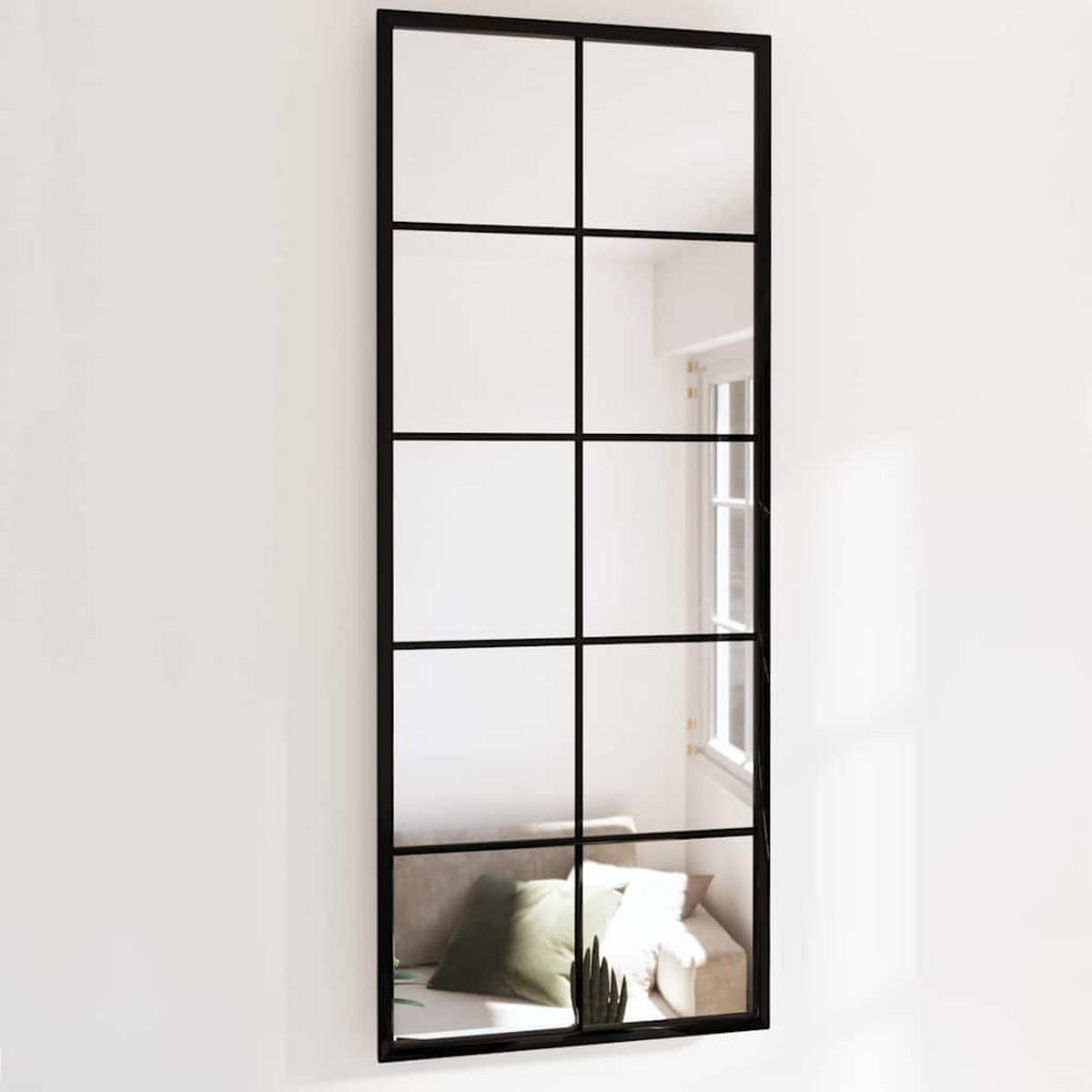 WANDSPIEGEL Schwarz 100/40 Cm Metall - Schwarz, Metall (40/1.6/100cm) - vidaXL