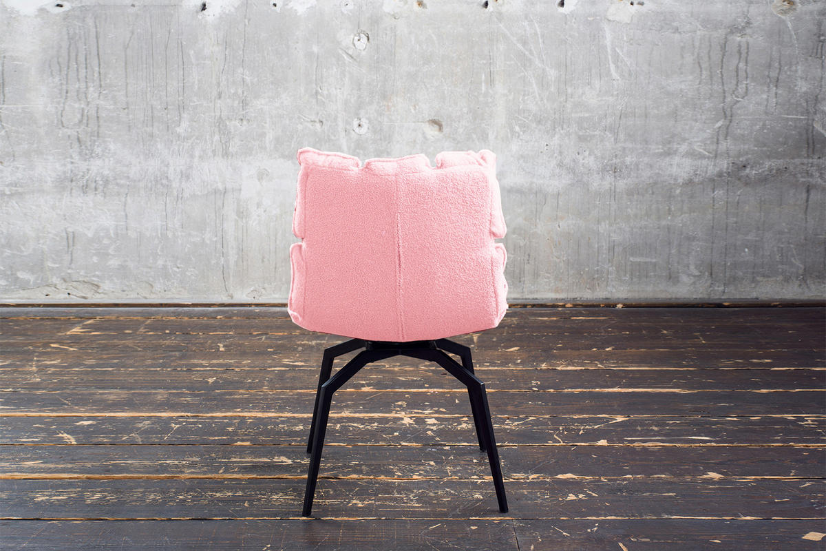 ESSZIMMERSTUHL BARO Pink Webstoff Drehbar (360°) (1er-Set) - Pink/Rosa, Kunststoff/Textil (54/86/65cm) - KAWOLA