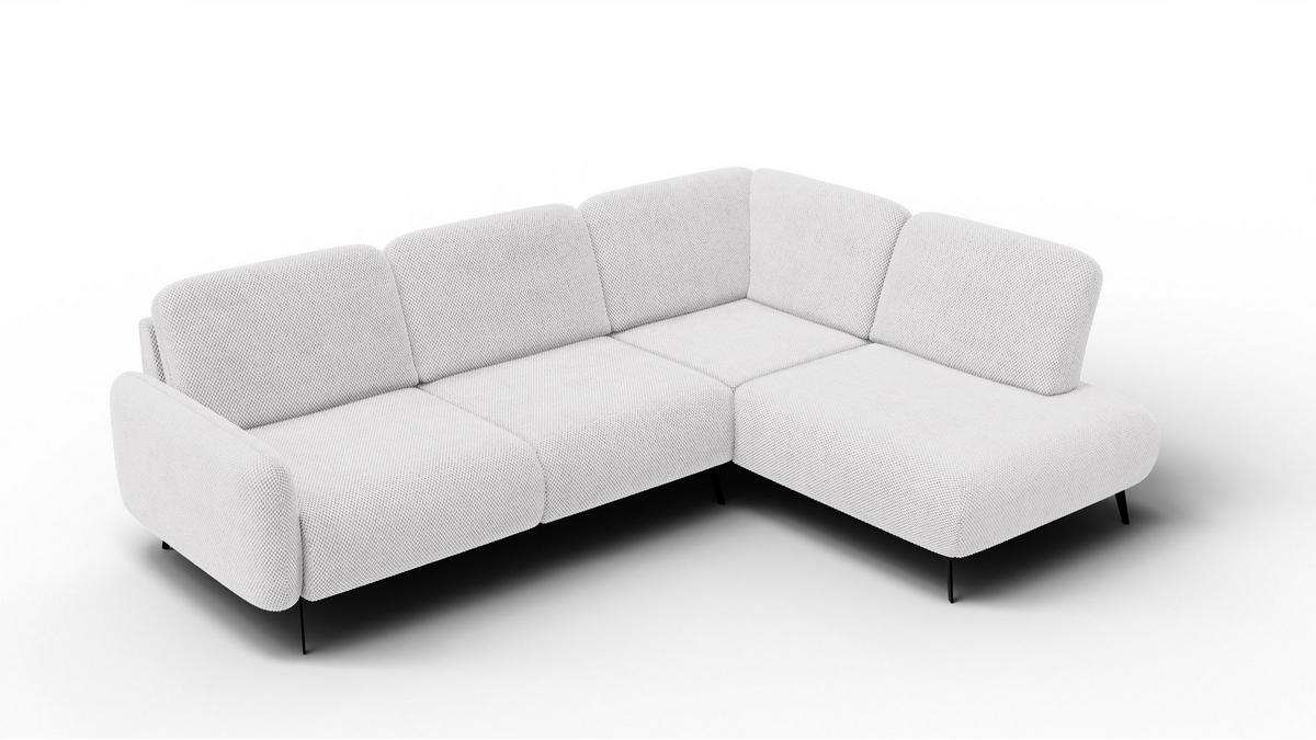 ECKSOFA FEBE 5-Sitzer rechts, creme - Creme/Schwarz, Holz/Textil (271/190cm) - Courtois Laville
