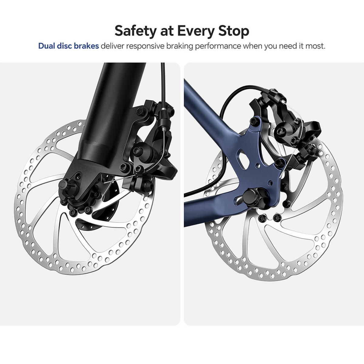E-BIKE Touroll J2 – 250W Motor (45Nm), 561,6Wh Akku (100km Reichweite), Shimano 7-Gang, 60mm Federgabel, Dual-Scheibenbremsen, StVZO-Licht - Blau, Metall (77cm)
