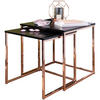 COUCHTISCH 2er Set Metallgestell Glas MDF-Platte TRONTO, Bronze 40x40x42 cm - Bronzefarben, Holz/Metall (40/40/42cm) - KADIMA DESIGN