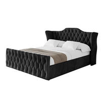 POLSTERBETT mit Bettkasten, Fußteil und Lattenrost, Boxbett mit Matratze H3/H4 - ZORAN-Z 180x200 Schwarz - Schwarz, Holzwerkstoff/Textil (180/200cm) - ALTDECOR
